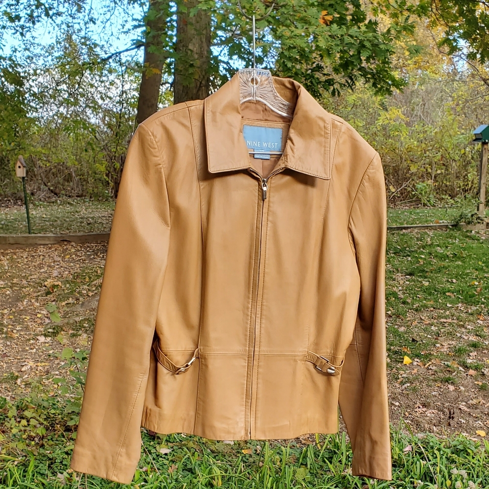 Nine West leather jacket,  size L